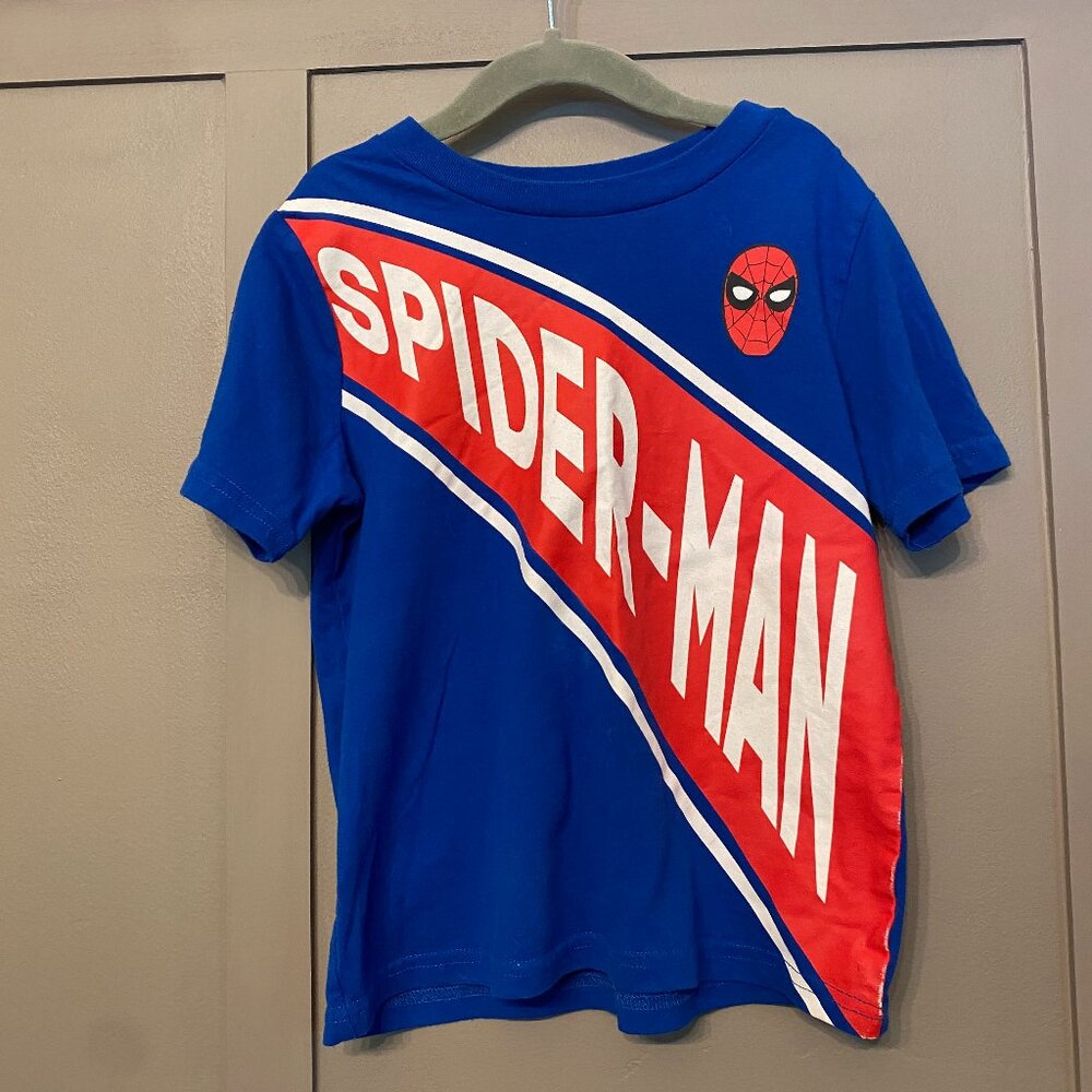 Boys  Blue Spiderman Tee Shirt - Size 5